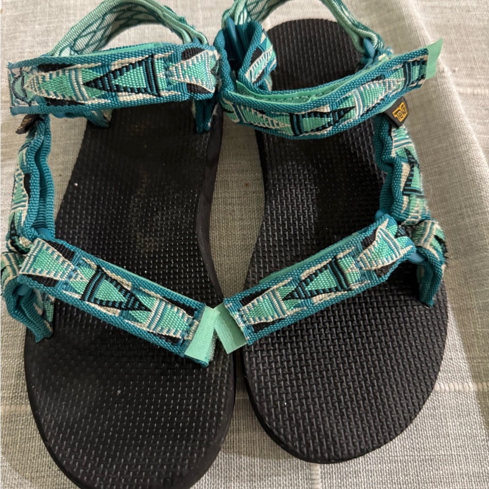 Teva Turquoise and Black Women's Sandals